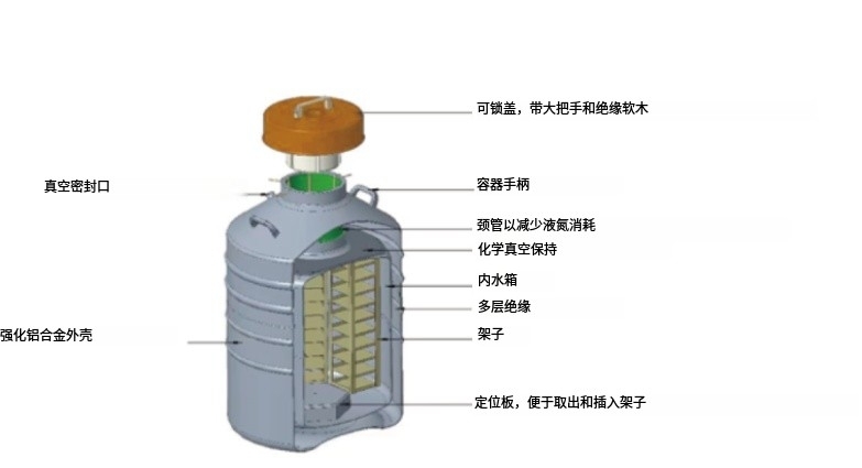 液氮罐結(jié)構(gòu)圖 液氮罐結(jié)構(gòu)圖